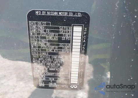 2023 Infiniti Qx50 Luxe Awd из США, поврежденный, VIN 3PCAJ5BB8PF102767